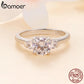 Anel Requintado Moissanite Feminino Bamoer