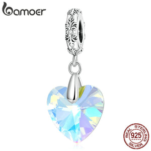 Berloque com Argola Coração de Vidro