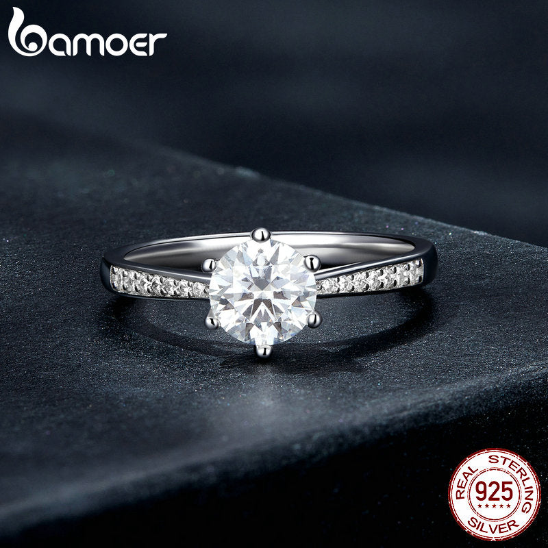 Anel Pedra Moissanite Bamoer