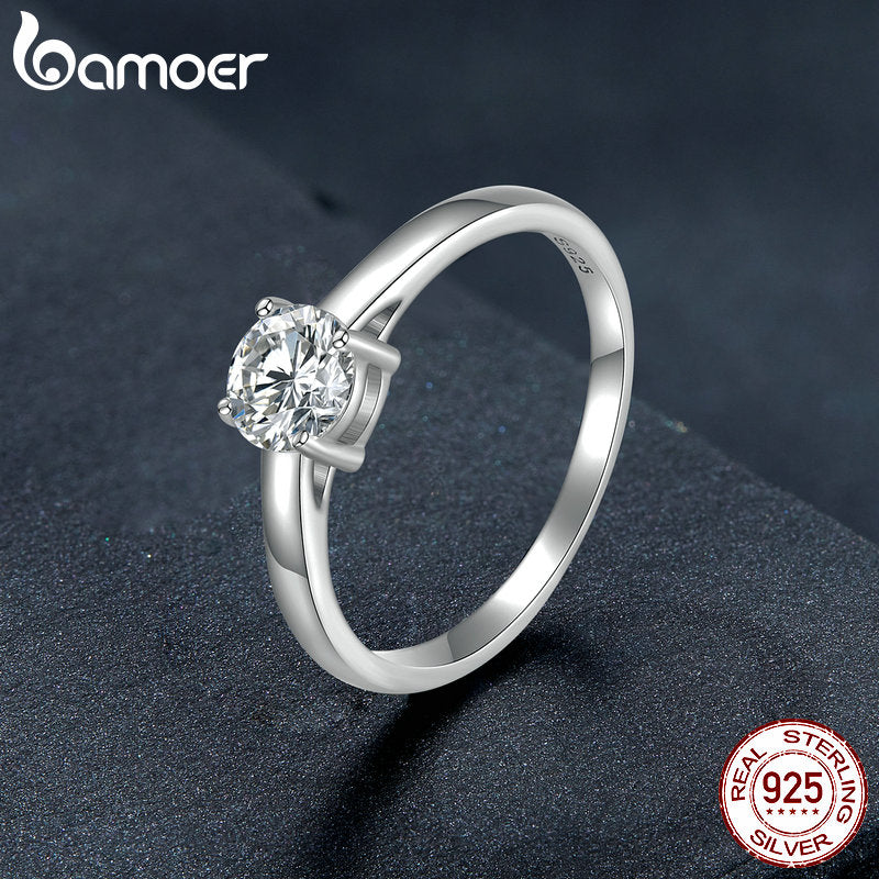 Anel Moissanite Brilhante Bamoer