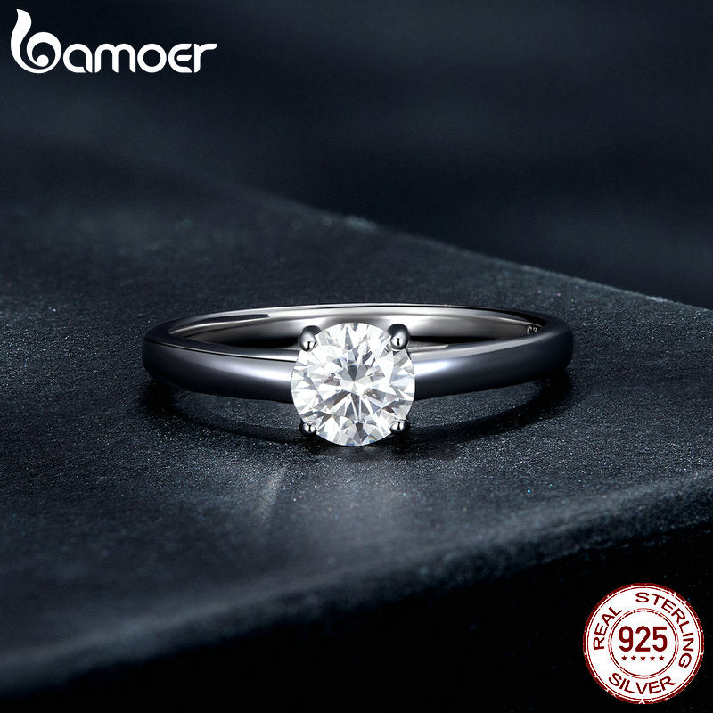 Anel Moissanite Brilhante Bamoer