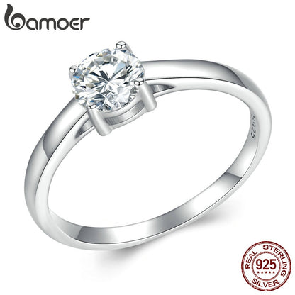 Anel Moissanite Brilhante Bamoer