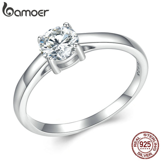 Anel Moissanite Brilhante Bamoer