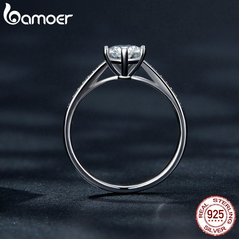 Anel Pedra Moissanite Bamoer