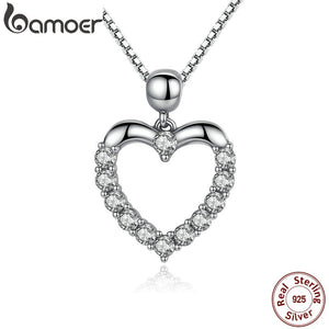 Colar com Pingente de Coração Brilhante Bamoer