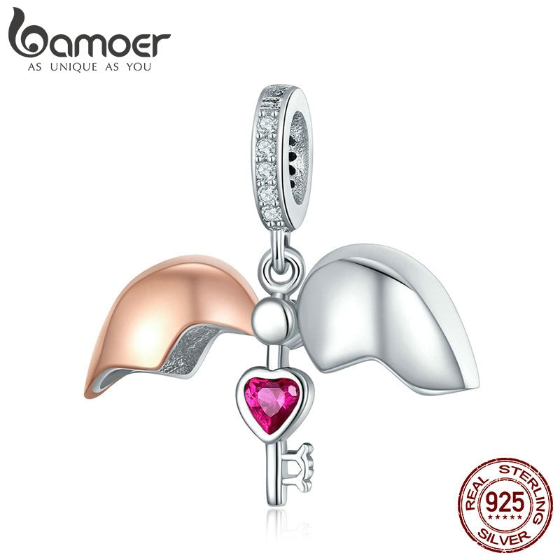 Berloque com Argola A chave do coração Bamoer