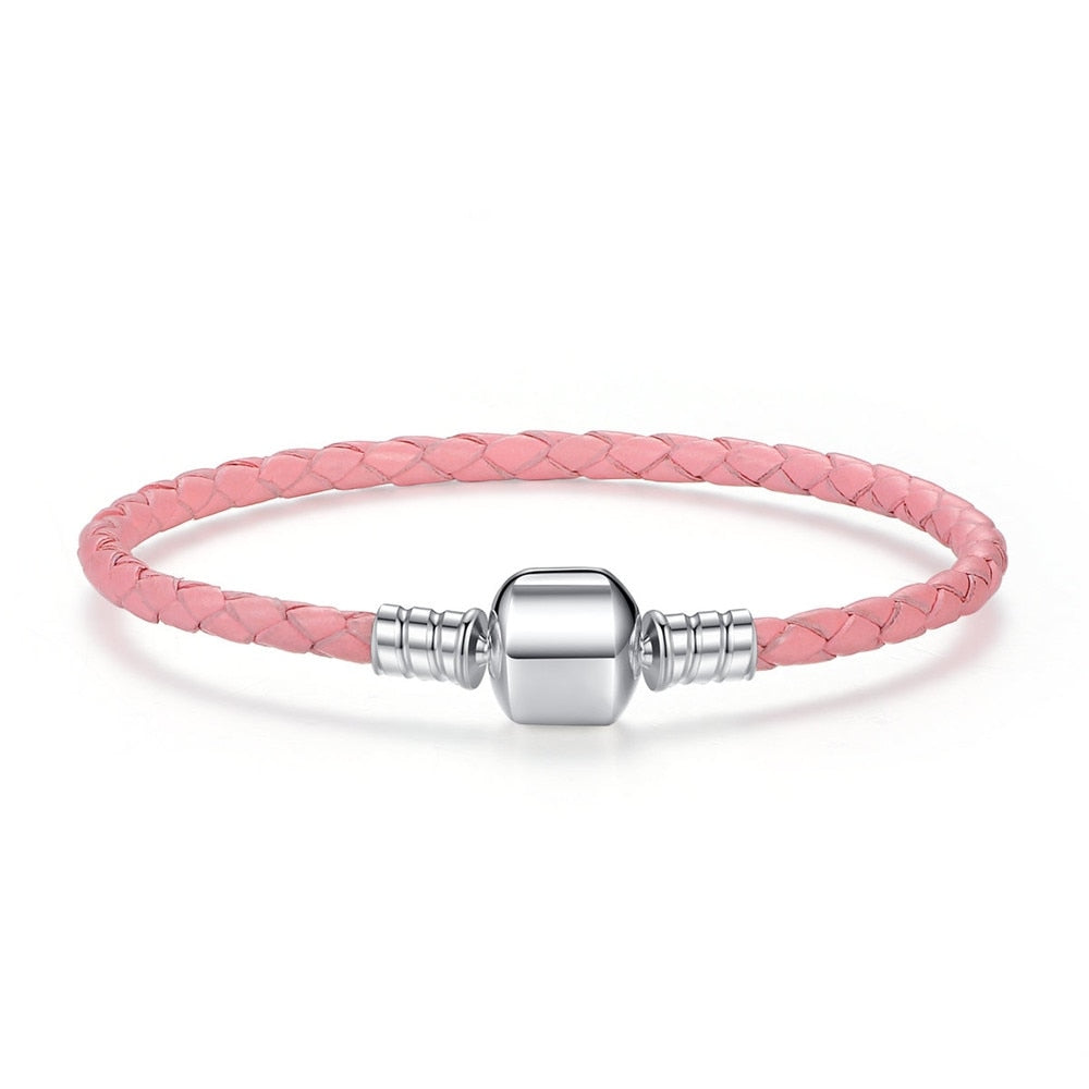 Pulseira de Couro Trançado Bamoer