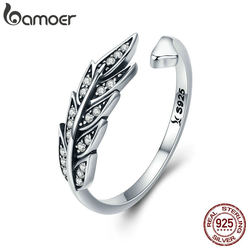 Anel Ajustável Lindas Folhas Bamoer