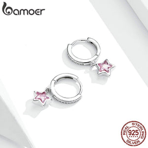 Brincos Estrela Cor-de-Rosa Bamoer