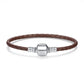 Pulseira de Couro Trançado Bamoer