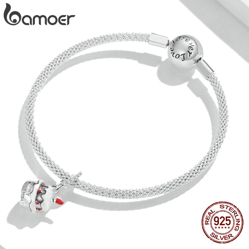 Berloque com Argola Bolo de Aniversário Bamoer