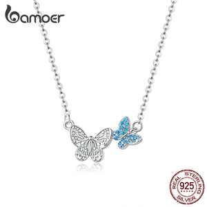 Colar com pingente de borboletas Bamoer