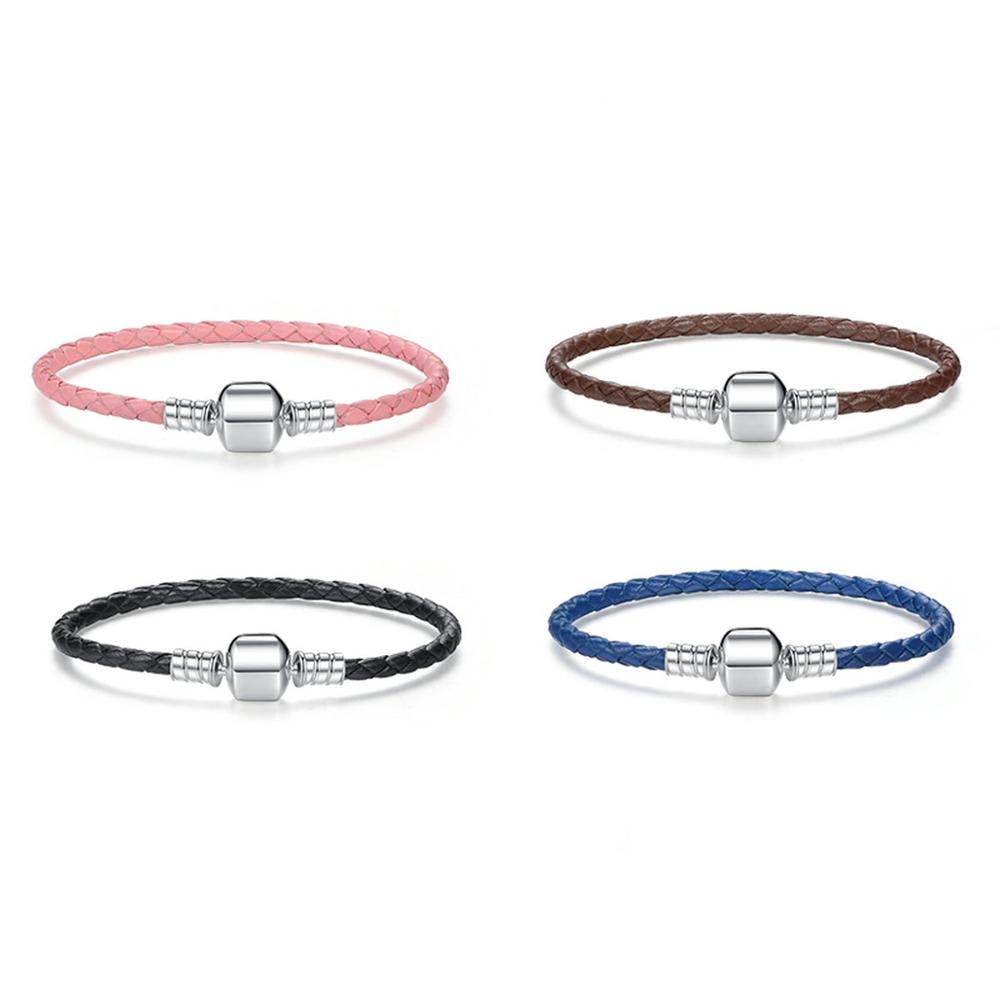 Pulseira de Couro Trançado Bamoer