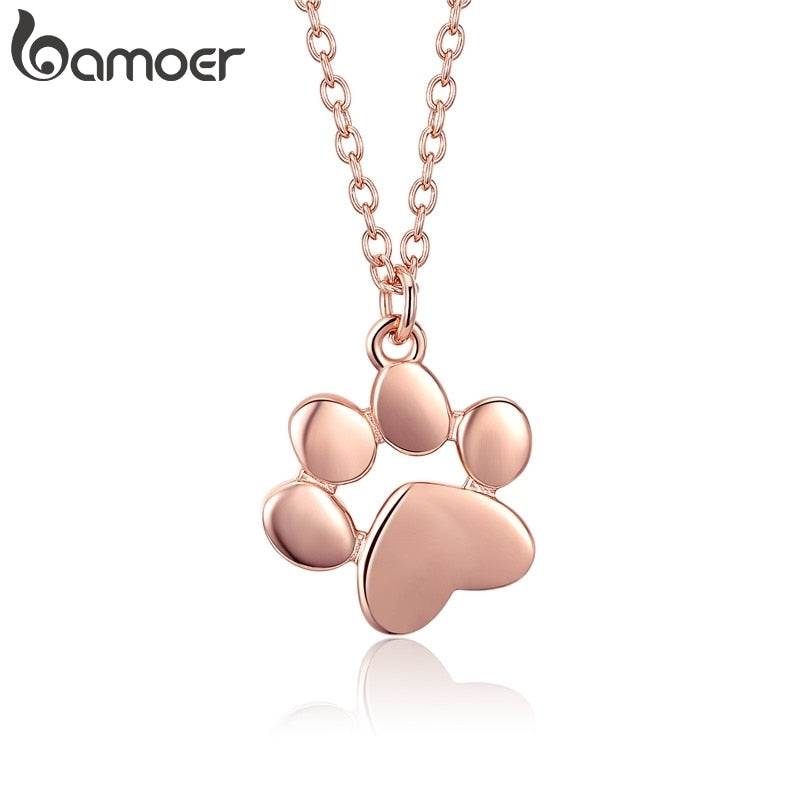 Colar com Pingente Pata de Pet Bamoer