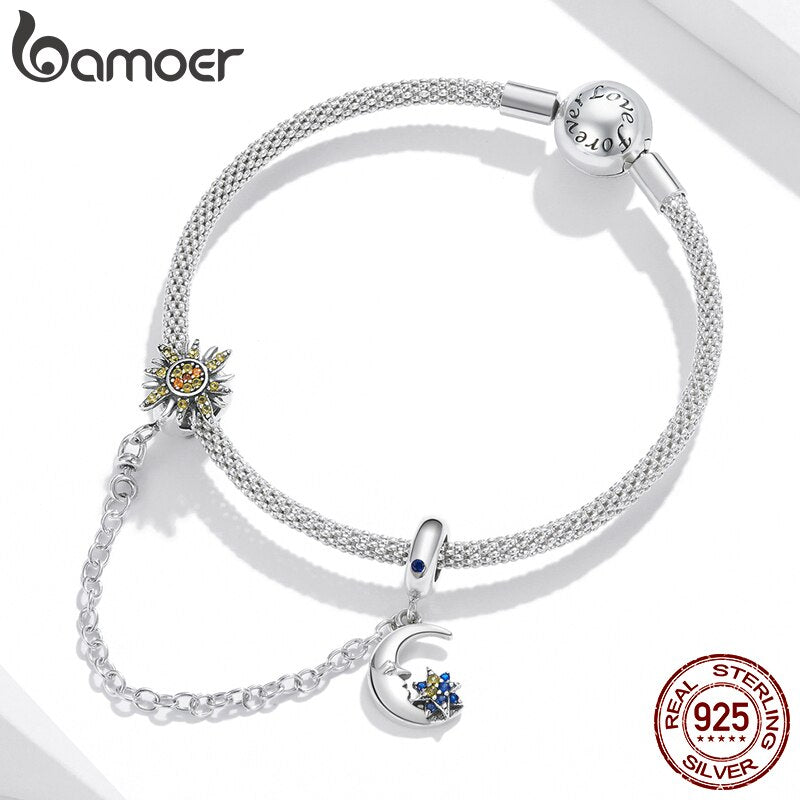 Berloque com Corrente de Segurança Universo Bamoer
