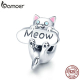Pingente Gatinho Miau Prata Bamoer