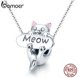 Pingente Gatinho Miau Prata Bamoer