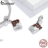 Berloque com Argola Barra de Chocolate Bamoer