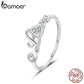 Anel ajustável Love com pedra de Zirconita Bamoer