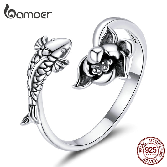 Anel Ajustável Carpa Koi & Lótus Bamoer