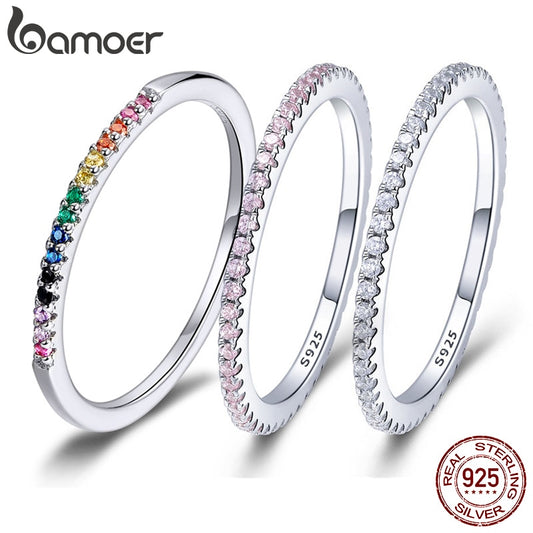 Anel Feminino Pedras de Zirconita Bamoer