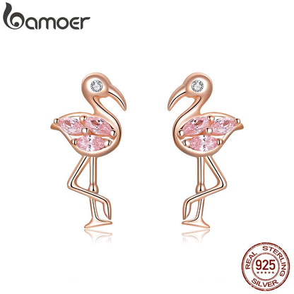 Brincos Flamingos Bamoer