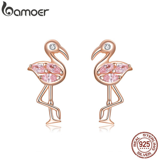 Brincos Flamingos Bamoer
