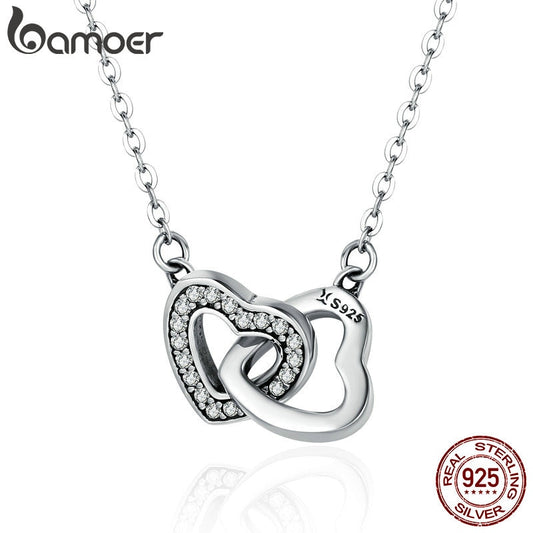 Colar Corações Conectados Bamoer