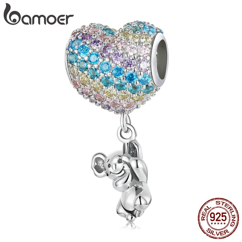 Berloque Balão de Coração & Coala Bamoer