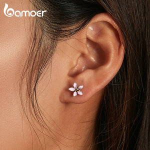 Brincos Flor de Cerejeira Rosa Bamoer