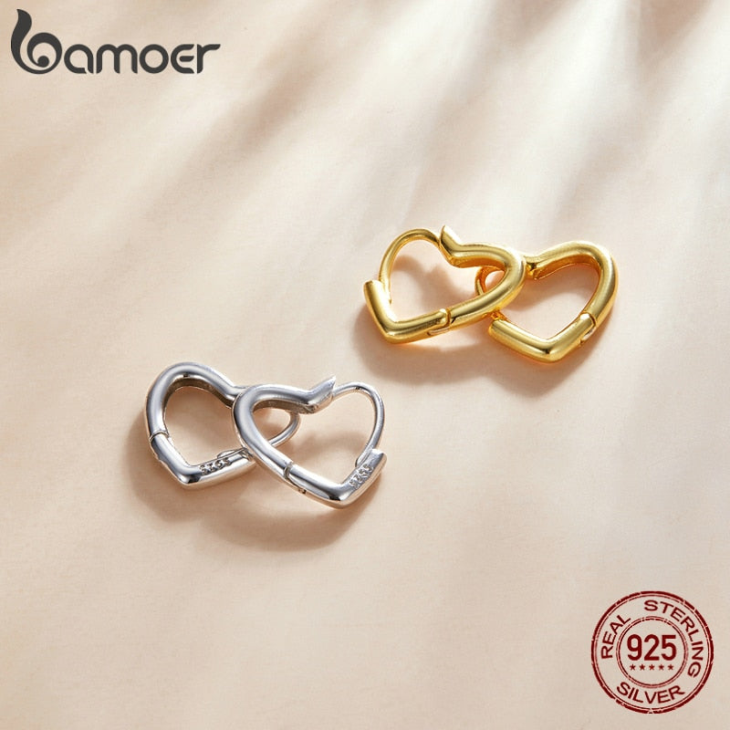 Brincos Amor de Metal Bamoer