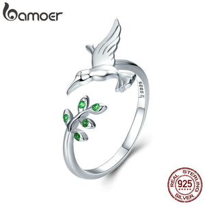 Anel Ajustável Beija-Flor Primavera Bamoer