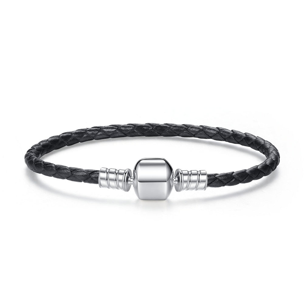 Pulseira de Couro Trançado Bamoer