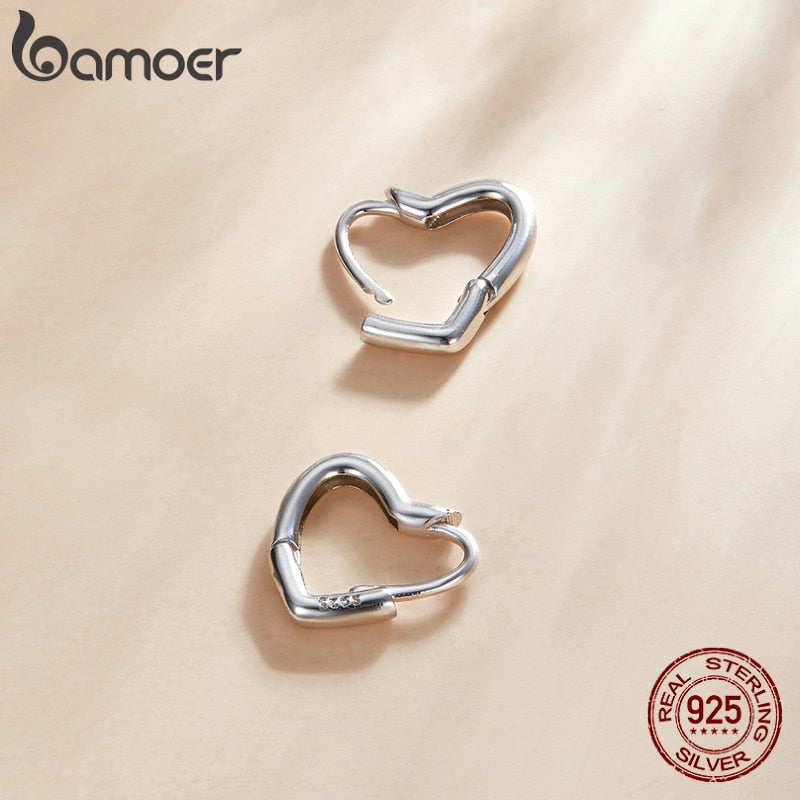 Brincos Amor de Metal Bamoer
