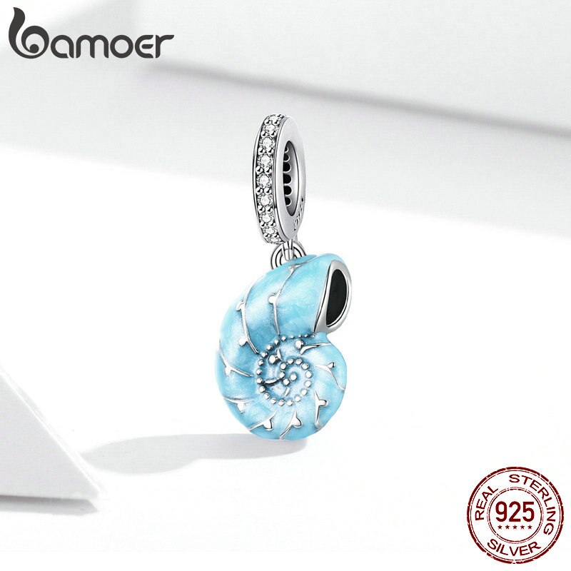 Pingente Concha Azul Bamoer