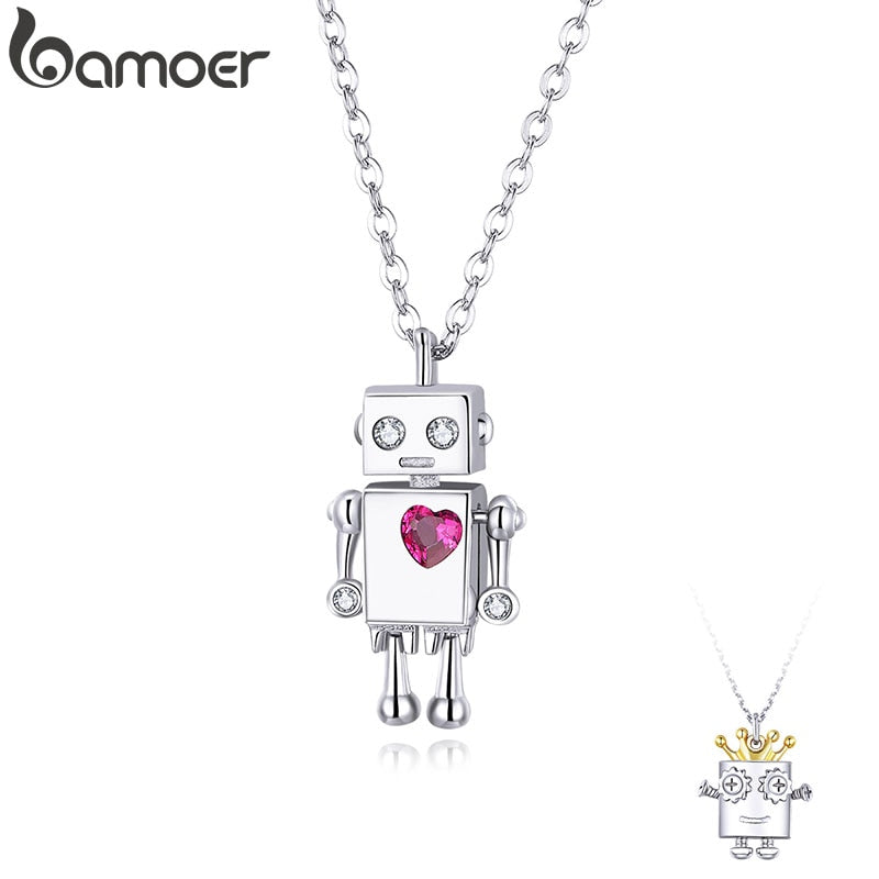 Colar com Pingente Robô do Amor Bamoer