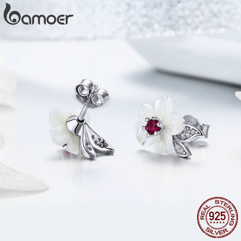 Brincos Flor de Concha Bamoer