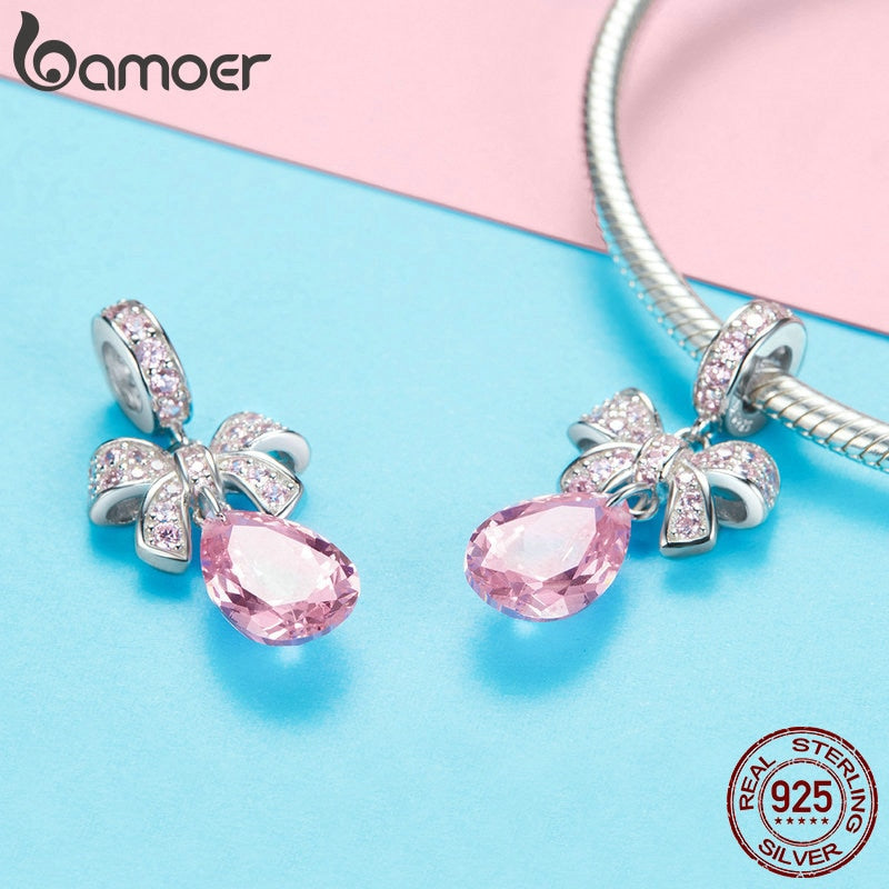 Pingente Laço Rosa Bamoer