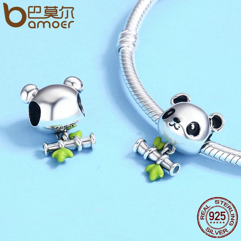 Pingente Panda e Bambu Bamoer
