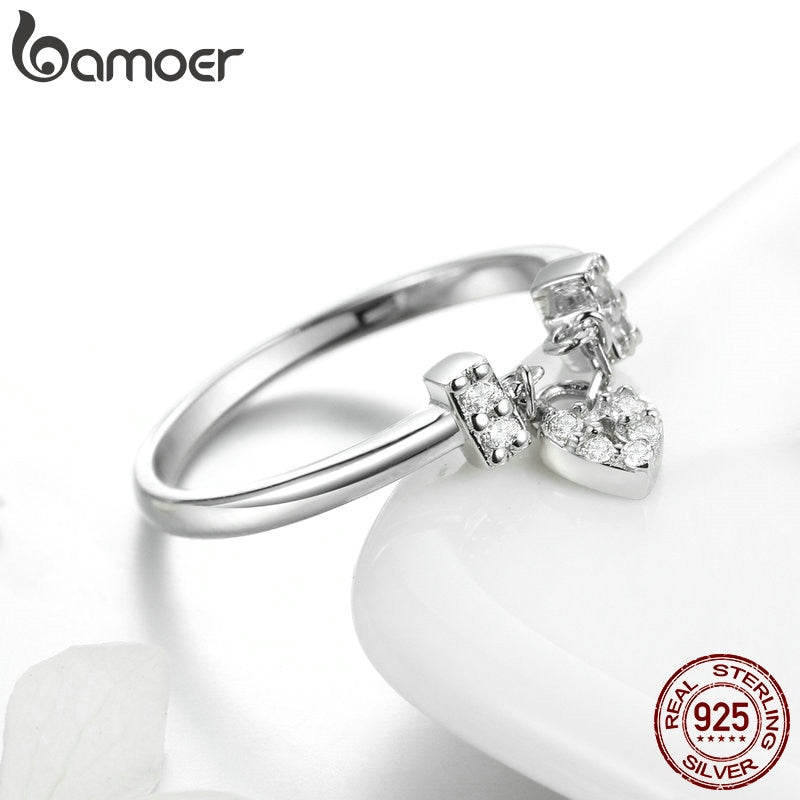Anel Ajustável Cadeado do Amor Bamoer