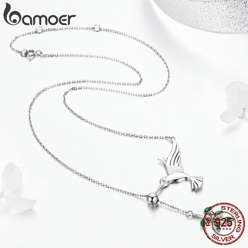 Colar com pingente de Beija-flor Bamoer