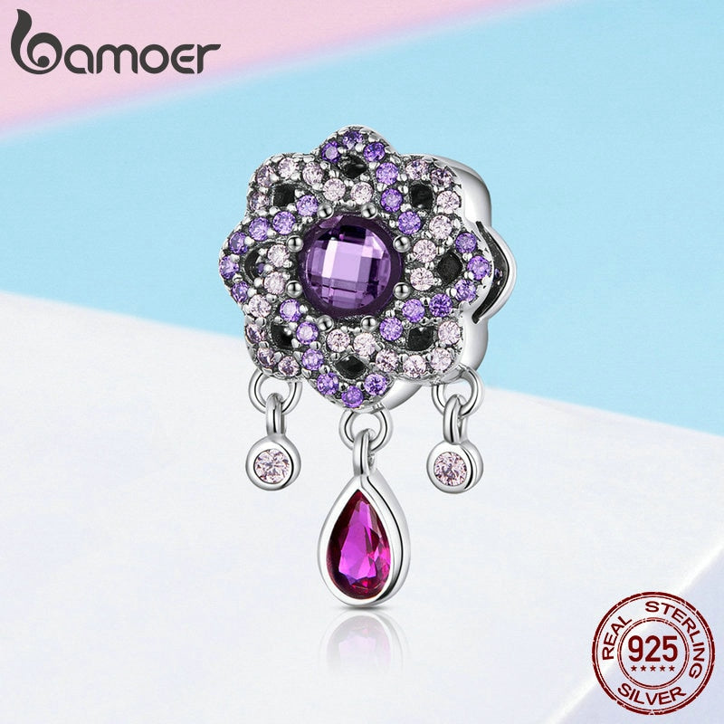 Berloque Flor Roxa Bamoer