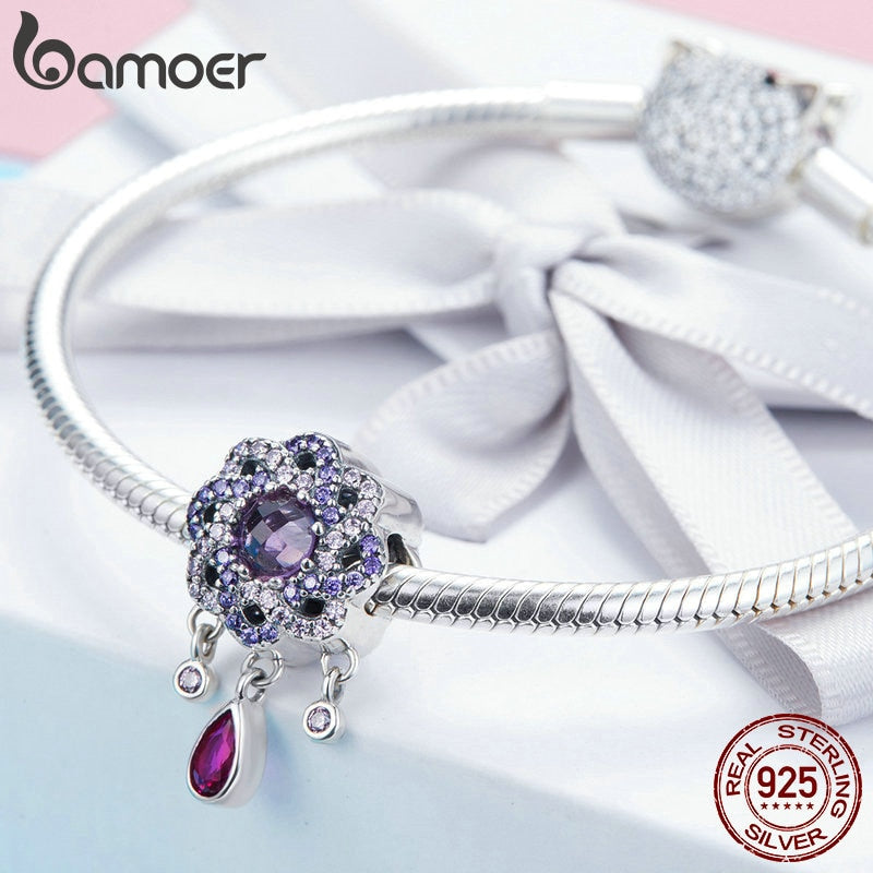 Berloque Flor Roxa Bamoer