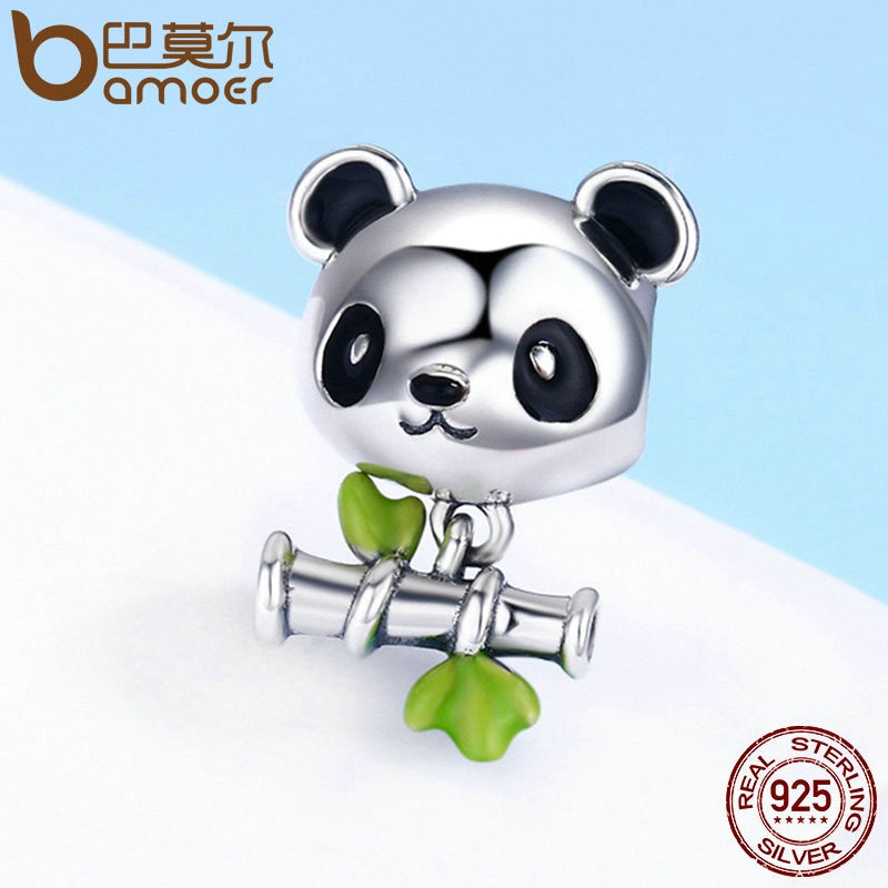 Pingente Panda e Bambu Bamoer
