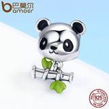 Pingente Panda e Bambu Bamoer
