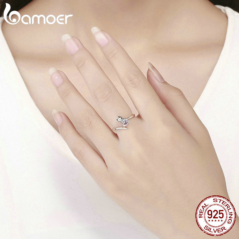 Anel Ajustável Gatinho Adorável Bamoer