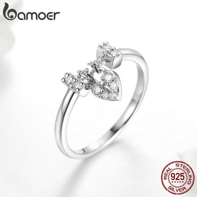 Anel Ajustável Cadeado do Amor Bamoer