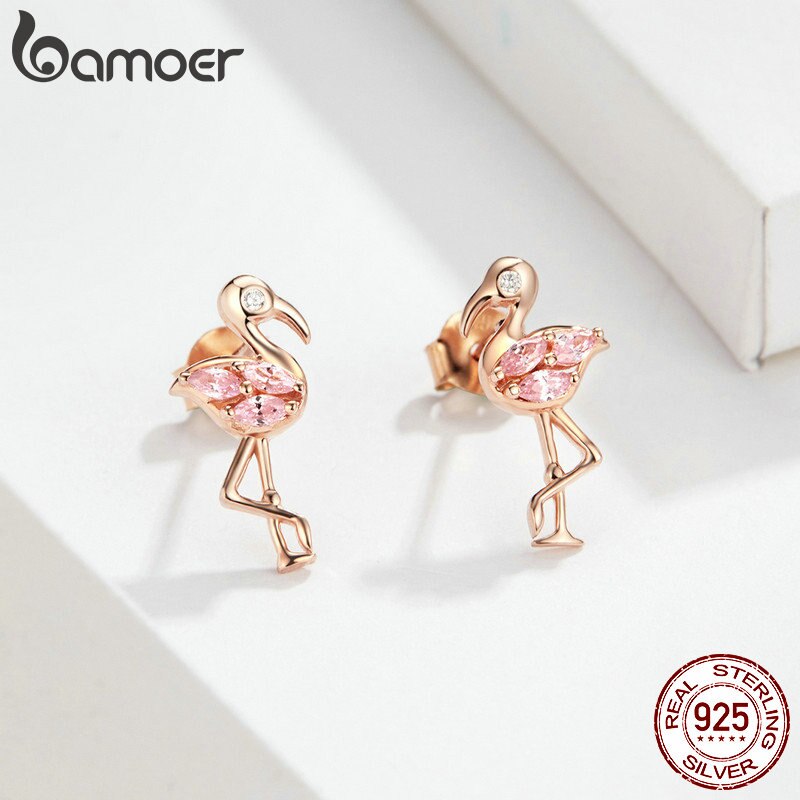 Brincos Flamingos Bamoer