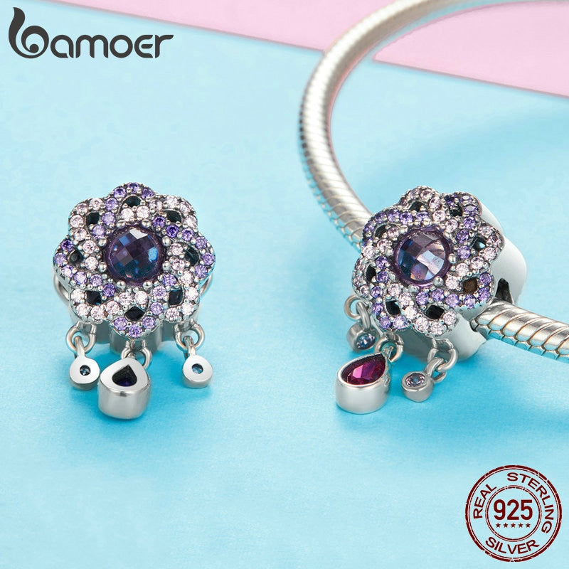 Berloque Flor Roxa Bamoer