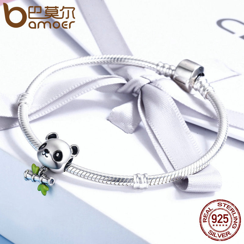 Pingente Panda e Bambu Bamoer